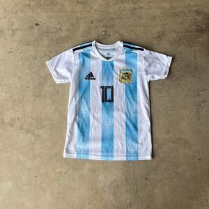 Argentina Cup Lionel Messi 10 Adidas white and blue football shirt #Argentina #L